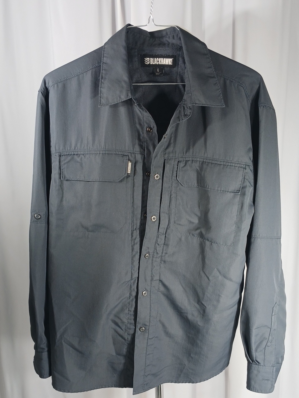 Blackhawk mens Lightweight Button-Up Shirt Jacket in Charcoal